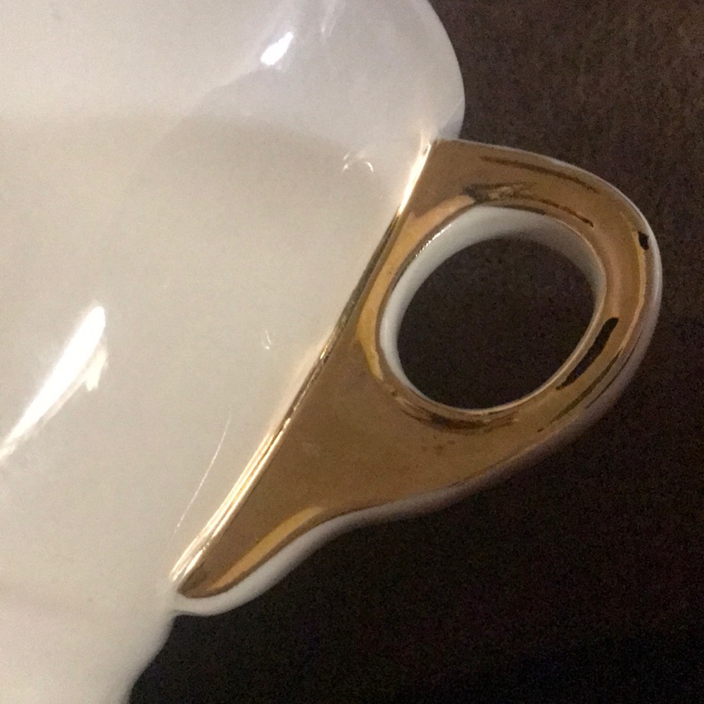 Anthropologie monogrammed K gold trim mug - Picture 5 of 6
